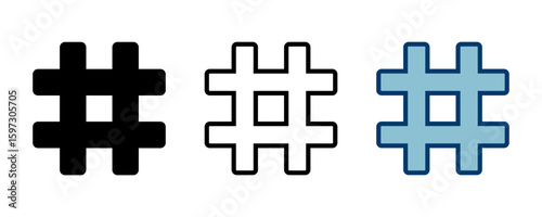 Hashtag icon vector isolated on white background. hashtag vector icon