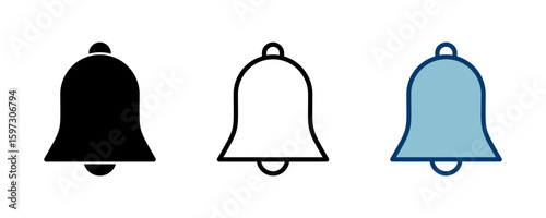 Bell Icon vector isolated on white background. Notification symbol. Bell vector icon