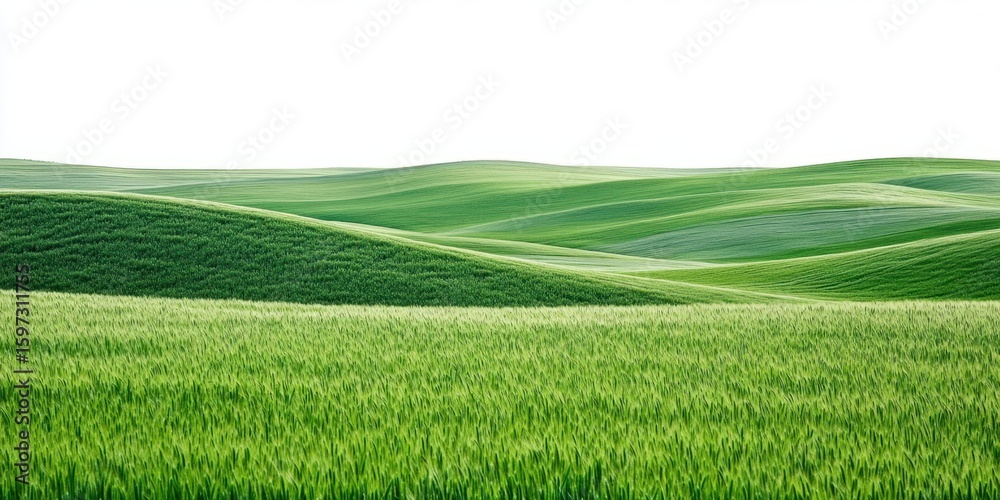 Obraz premium Green grassy field fields landscape outdoors.
