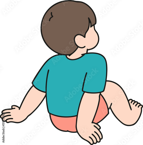 a cute boy's back view