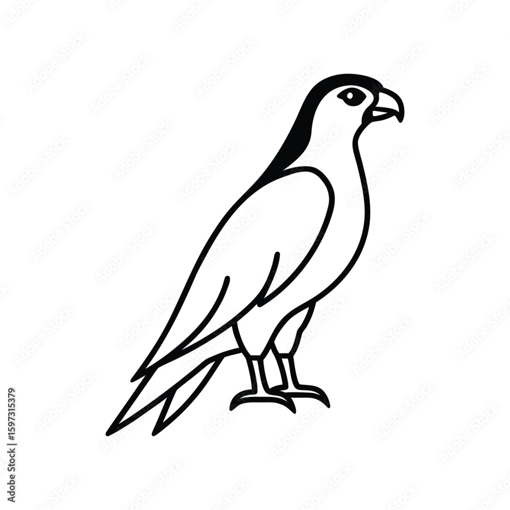 Obraz premium a falcon line art silhouette vector illustration on white background