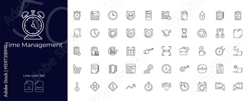 Time Management Line Editable Icons set. Vector illustration in modern thin line style of Time Management icons: schedule, planner, calendar, etc