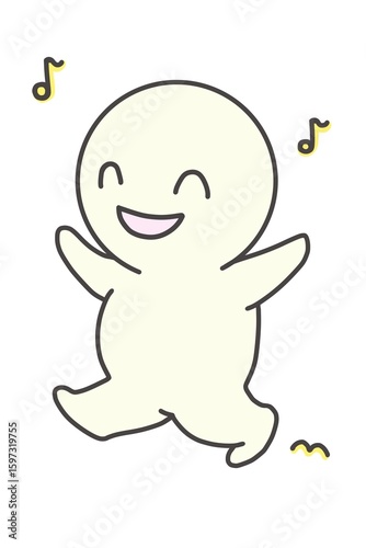 Simple full-body portrait of a person doing a small leap