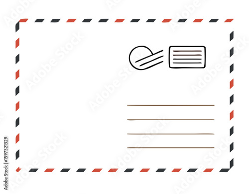 Postcard template. Vector illustration