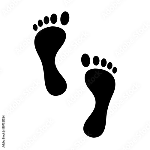 Human footprint icon. Stock vector.
