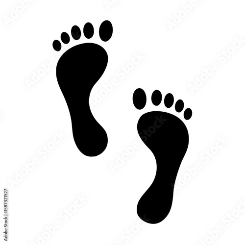 Human footprint icon. Stock vector.