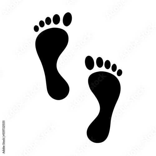 Human footprint icon. Stock vector.