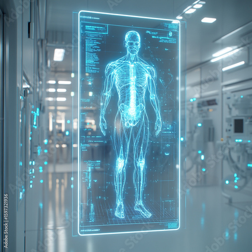 Interface Displaying Medical Futuristic Diagnostic