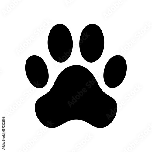 Dog paw print. Paw icon. Vector illustration.