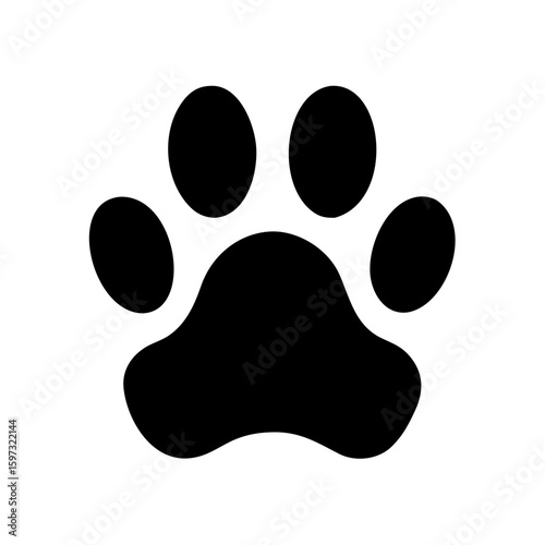 Dog paw print. Paw icon. Vector illustration.