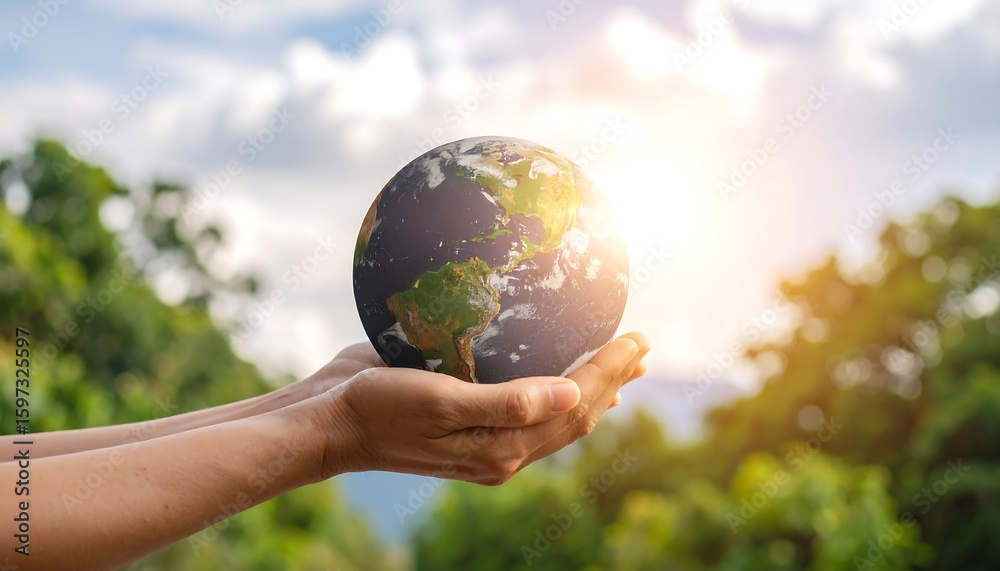 Earth Globe in Human Hands Earth Globe in Human Hands