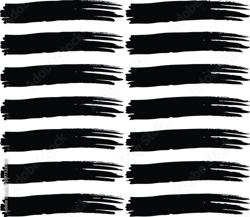 Set of black brush strokes