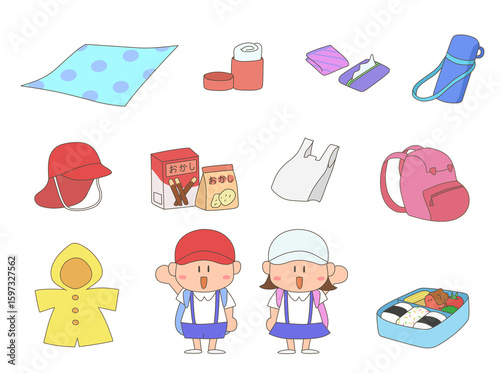 遠足の持ち物一覧と子供たち