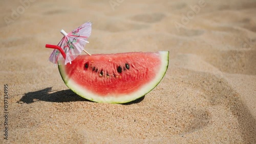 watermelon on the beach