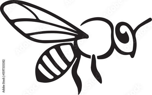 A honey bee in flight