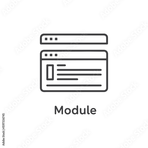 Vector art of module icon representing software interface or programming element