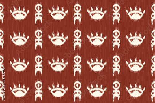 Seamless Tribal Ikat Pattern in Warm Earth Tones – Vector Textile Design