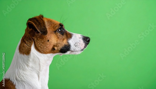 Dog portrait, profile view