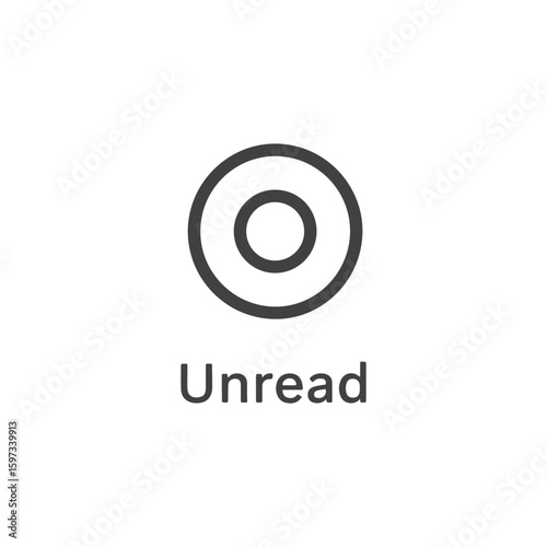 Vector art of unread notification icon represented by a simple circle