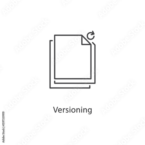 Vector art of document versioning icon with refresh symbol
