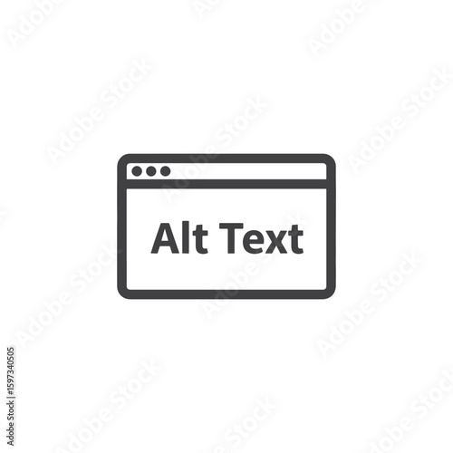 Vector art of alt text icon for web accessibility and image description