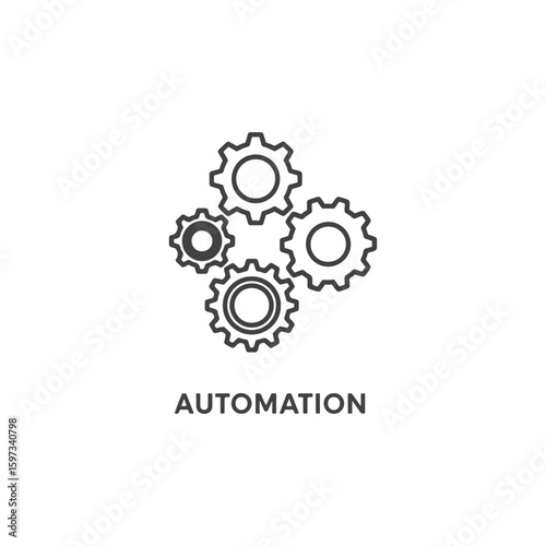 Vector art of automation gears icon representing mechanical process