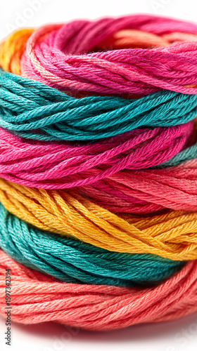 Colorful Embroidery Floss Stack for Crafts and Sewing