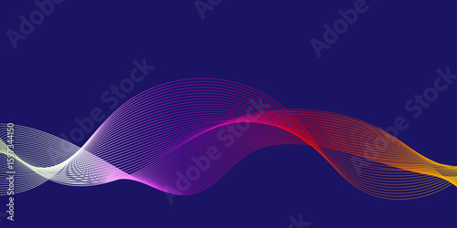 Abstract wave digital colorful blend futuristic technology flow tech line stripe energy connection web music sound, beautiful dynamic smooth space texture background.