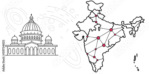 Indian Infrastructure Network Connected to a Governmental Building