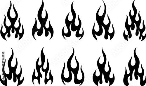 Black tribal flames fire heat