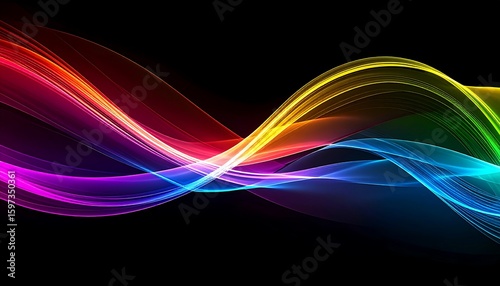 Abstract rainbow wave design