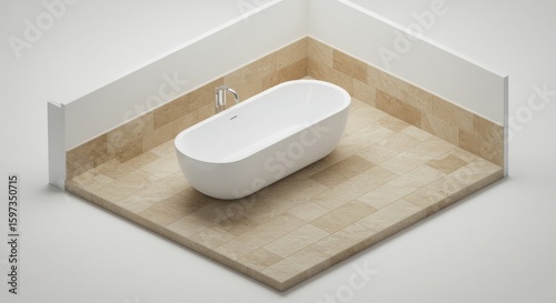 Stylish minimalist bathtub