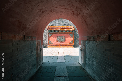 Canvas Print ancient architecture art and aesthetics details of mausoleum of Qing Dynasty, UN