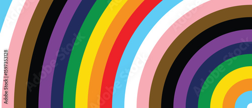Pride Background with LGBTQ Inclusive Pride Flag Colours. Rainbow Stripes Wallpaper for LGBT Pride Month. 