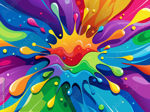 Colorful background with colorful splashes and drops. Vector illustration.,Colorful background with splashes and drops. Vector illustration design.