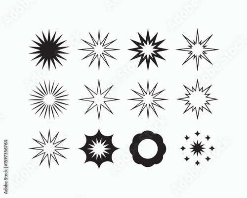 Explosion, crack, and bullet hole silhouettes in vector style. Damaged glass, shattered impact, and burst effects ideal for comic books, gaming, digital art, and action theme graphic design projects