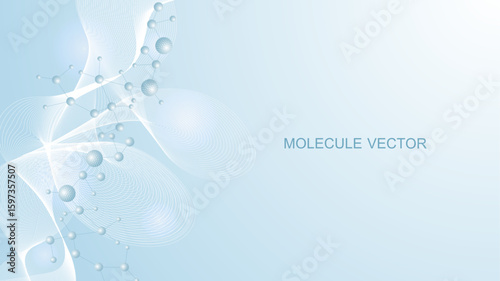 Structure molecule and communication Dna, atom, neurons. Science concept for your design. Connected lines with dots. Medical, technology, chemistry, science background. illustration.
