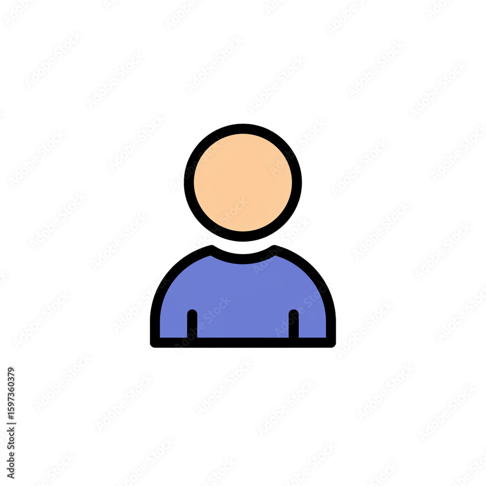 Fototapeta premium A colorful user profile icon representing a person or account for a digital interface.