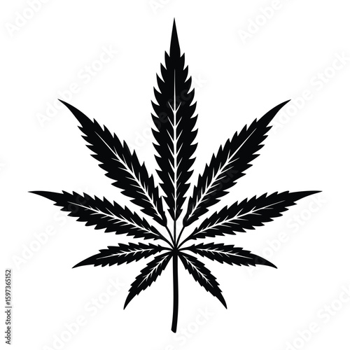 Minimal Canna Leaf Vector Silhouette  Nature Inspired Design for Eco, Garden, and Outdoor Visual Concepts