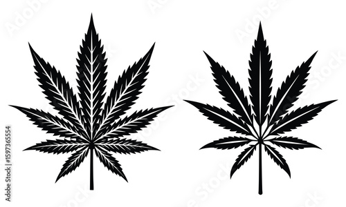 cannabis leaf vector illustration set