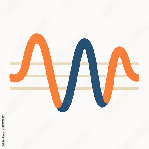 Abstract wave graph with orange and blue lines showing data trends and fluctuations