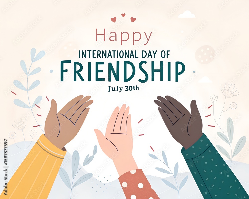 Fototapeta premium International Friendship Day background: Happy Friendship Day celebration illustration