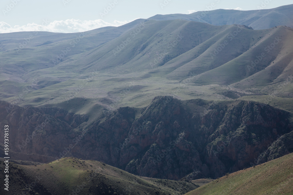 Fototapeta premium landscape on mountains and forest in Armenia