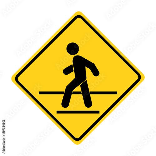 Pedestrian crossing sign. Pedestrian walk sign icon. Traffic walk icon sign, Flat vector illustration design.
