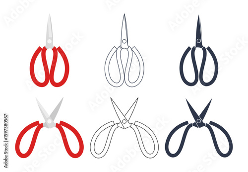 fabric scissors vector for tailors