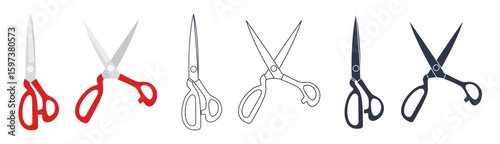 fabric scissors vector for tailors