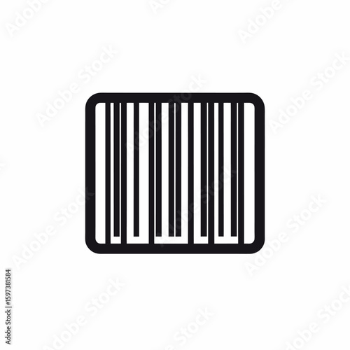 Barcode vector icon for scanning product information and retail checkout