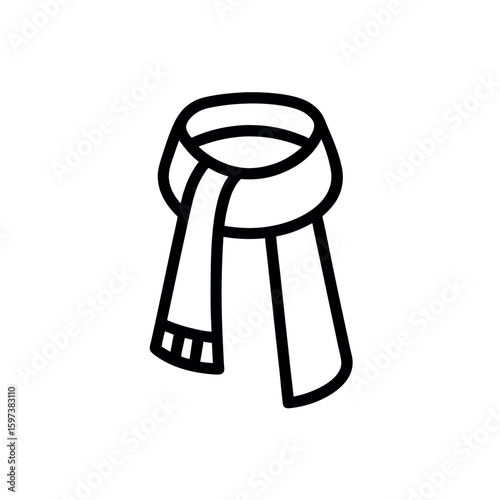 Scarf vector icon representing fashion neckwear and winter clothing warmth