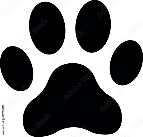 Black paw print icon