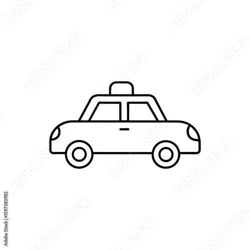 Taxi car vector icon for public transport and cab ride hailing services